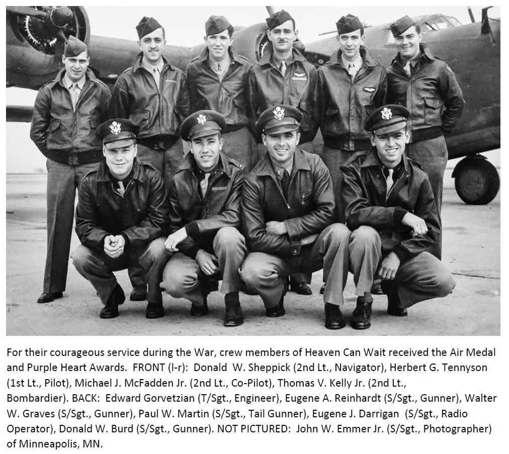 The crew of B-24D Liberator named Heaven Can Wait